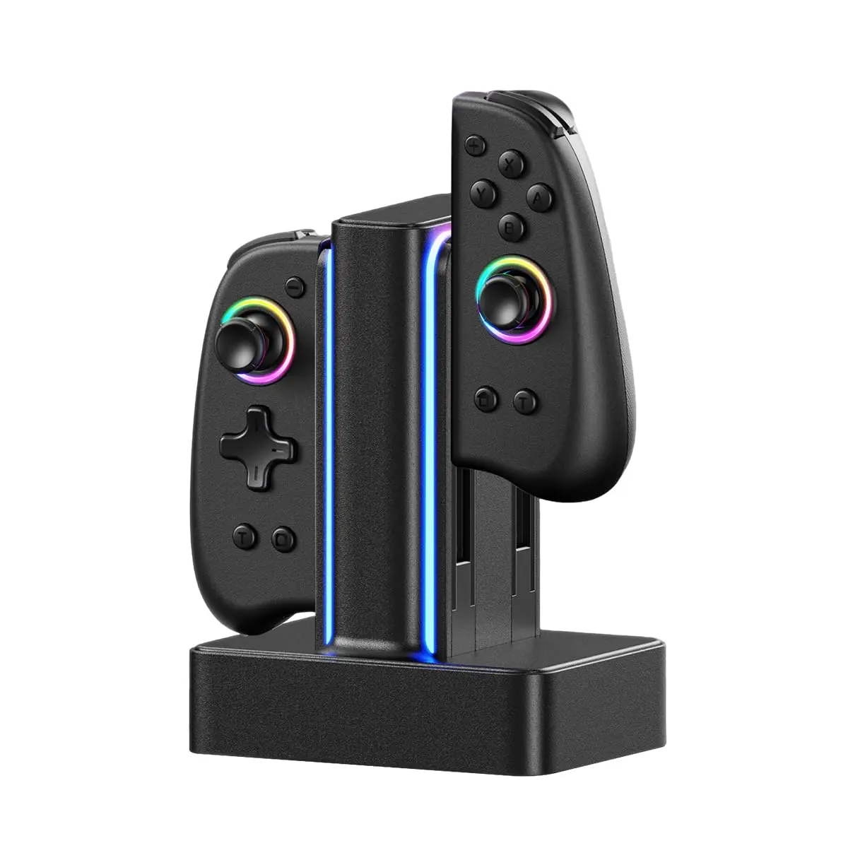Base de Carregamento Switch 4 Controles, Compatível LinYuvo e Switch OLED | Base de Carregamento para 4 Switch Controles, Compatível com Controles Ergonômicos LinYuvo