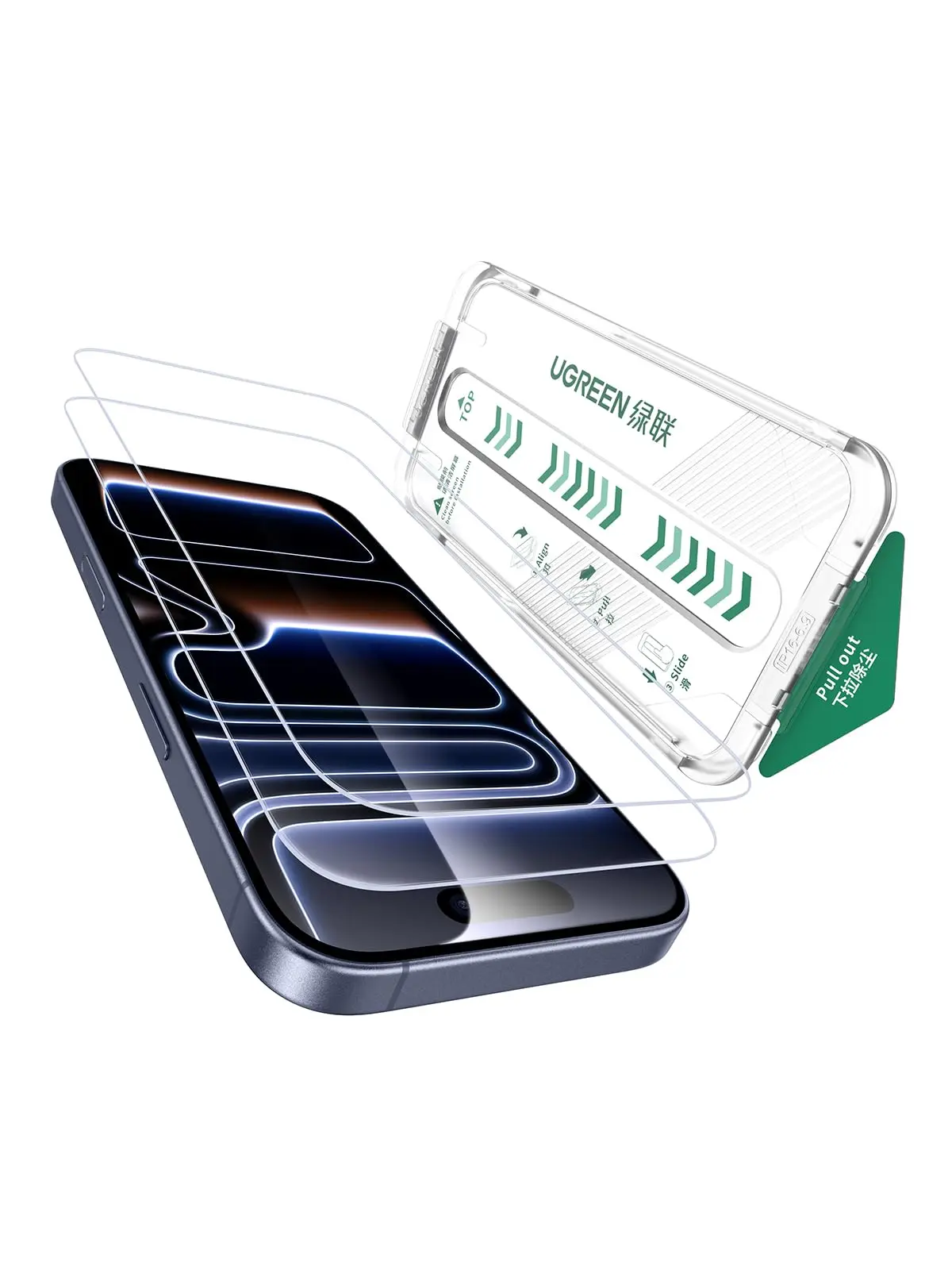 UGREEN Película de Vidro Compatível com iPhone 17 Pro Max | Vidro Temperado Transparente 2 Unidades com Remoção Automática de Pó Sem Bolhas Resistente a Riscos e Impressões Digitais - 1