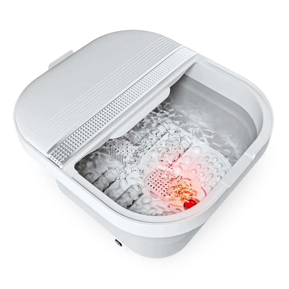 Hidromassageador de Pés Spa Dobrável com Aquecimento até 42° 7L com Rolos Massageadores Infravermelho (110)