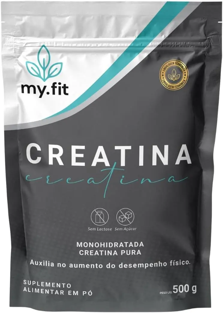 Creatina 100% Pura - Monohidratada com Laudo - Embalagem Econômica, Refil 500g