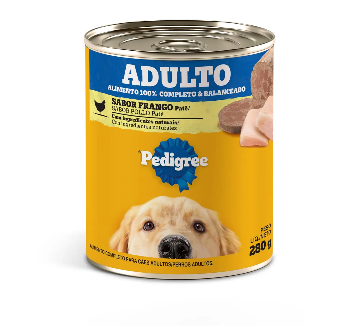 Pack de Ração Úmida Pedigree Lata Patê de Frango para Cães Adultos 280 g - 24 unidades - 1