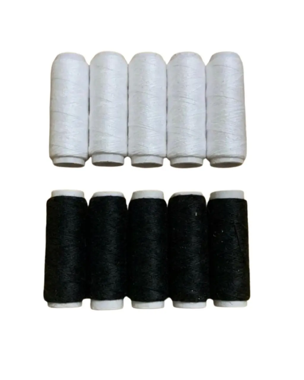 Linha De Costura Com 5 Retrós Branco e 5 Retrós Preto 45 Metros Cada - 1