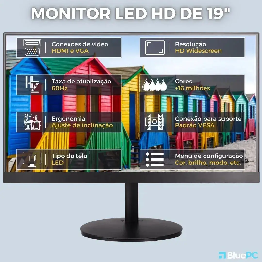 Computador Completo Intel Core I5, 8gb Ram, Ssd 240gb, Monitor 19 Led, Windows 10 Pro - Bluepc Plus Cdbp-plu101 thumbnail 2