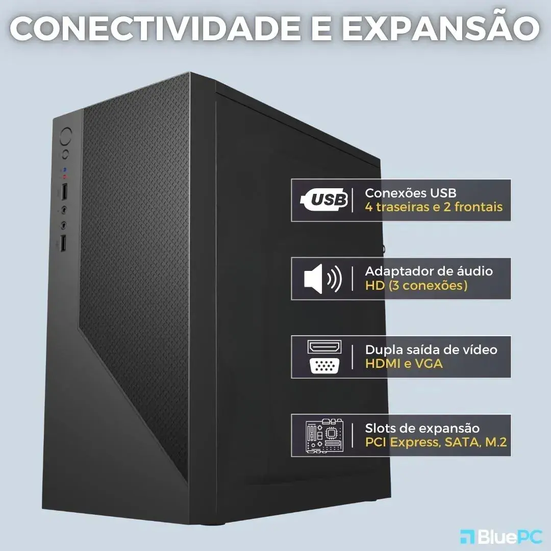 Computador Completo Intel Core I5, 8gb Ram, Ssd 240gb, Monitor 19 Led, Windows 10 Pro - Bluepc Plus Cdbp-plu101 thumbnail 3