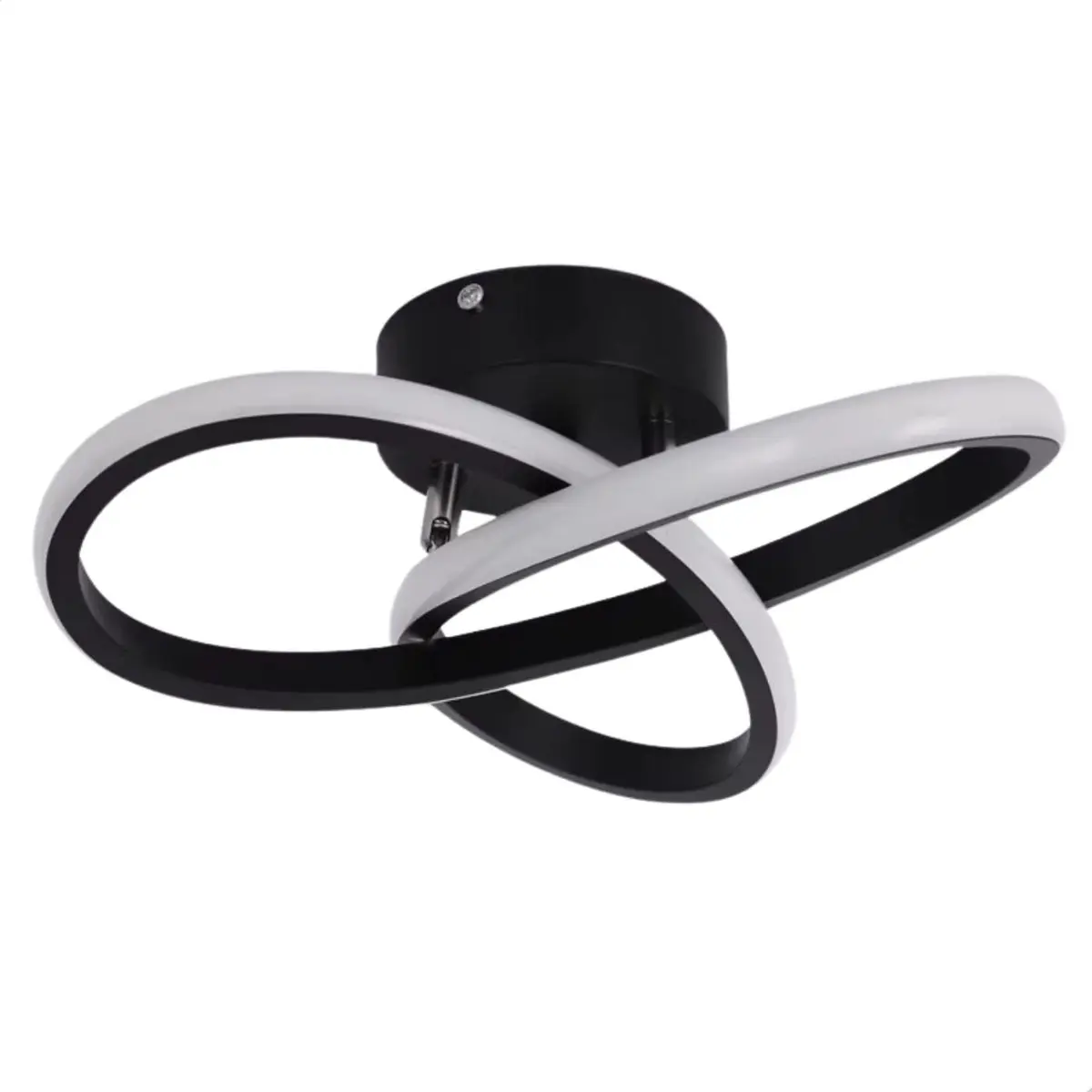 Lustre Plafon Sobrepor Modelo Infinito 3 em 1 Luminária LED para Sala Corredor Quarto Cozinha Iluminação Decorativa Lâmpada Pendurar (Preto)