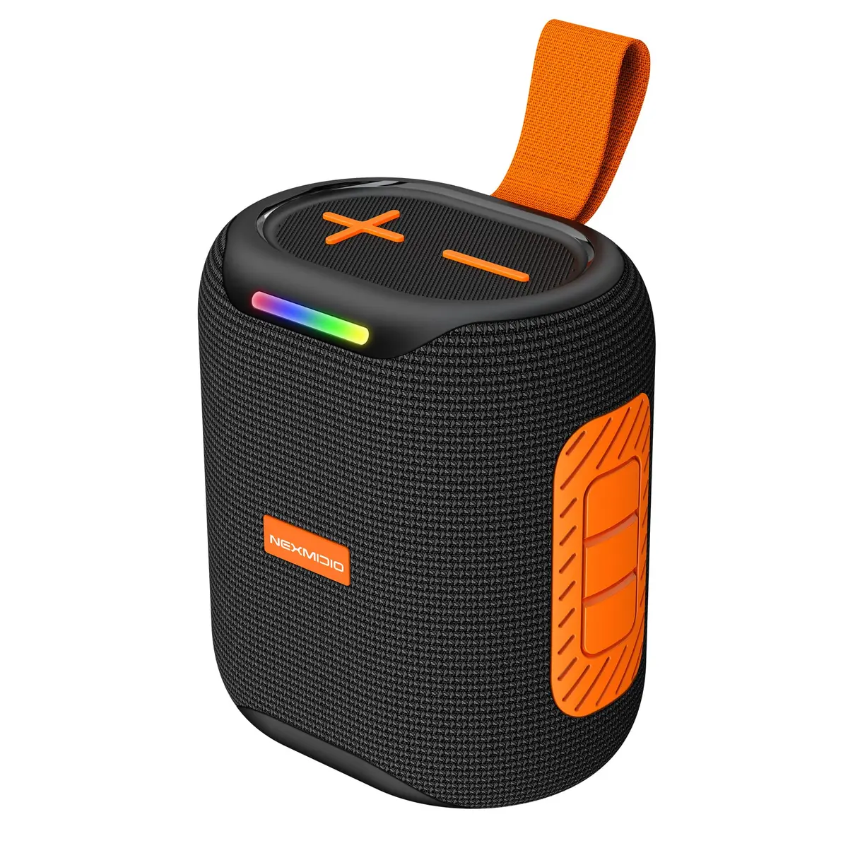NEXMIDIO Caixa de Som Bluetooth Portátil com Luzes RGB, TWS, Rádio FM, Cartão TF e USB, IPX6 à Prova d’Água, Bateria de Longa Duração – Ideal para Praia, Festa, Churrasco, Piscina e Acampamento (B05)