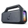 soundcore Boom 2 da Anker, Caixa de Som Portáteis Bluetooth, 80W, IPX7 | Tecnologia BassUp, Subwoofer, Flutuante, Luzes RGB, USB-C, Equalizador Personalizado, Portátil para Camping e Praia, Preto