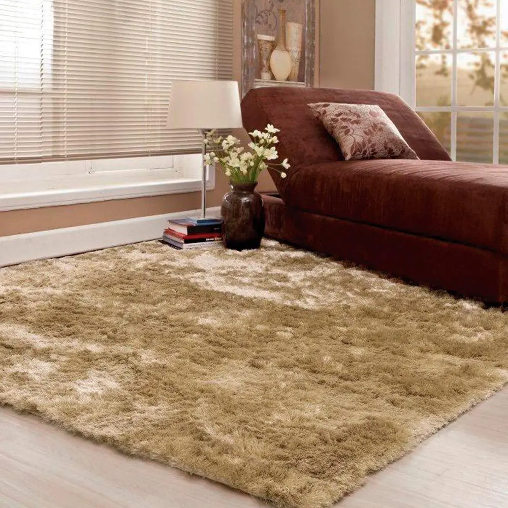 Tapete Peludo Luxo 150x200cm Casa Dona Bege