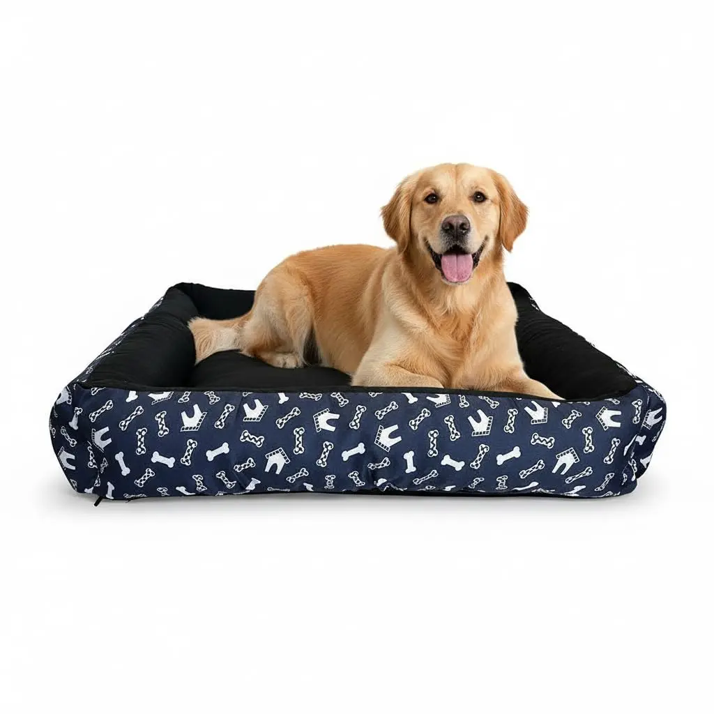 Cama Pet Atacadão Impermeável, Azul Marinho, 70x70cm, Pet até 25kg