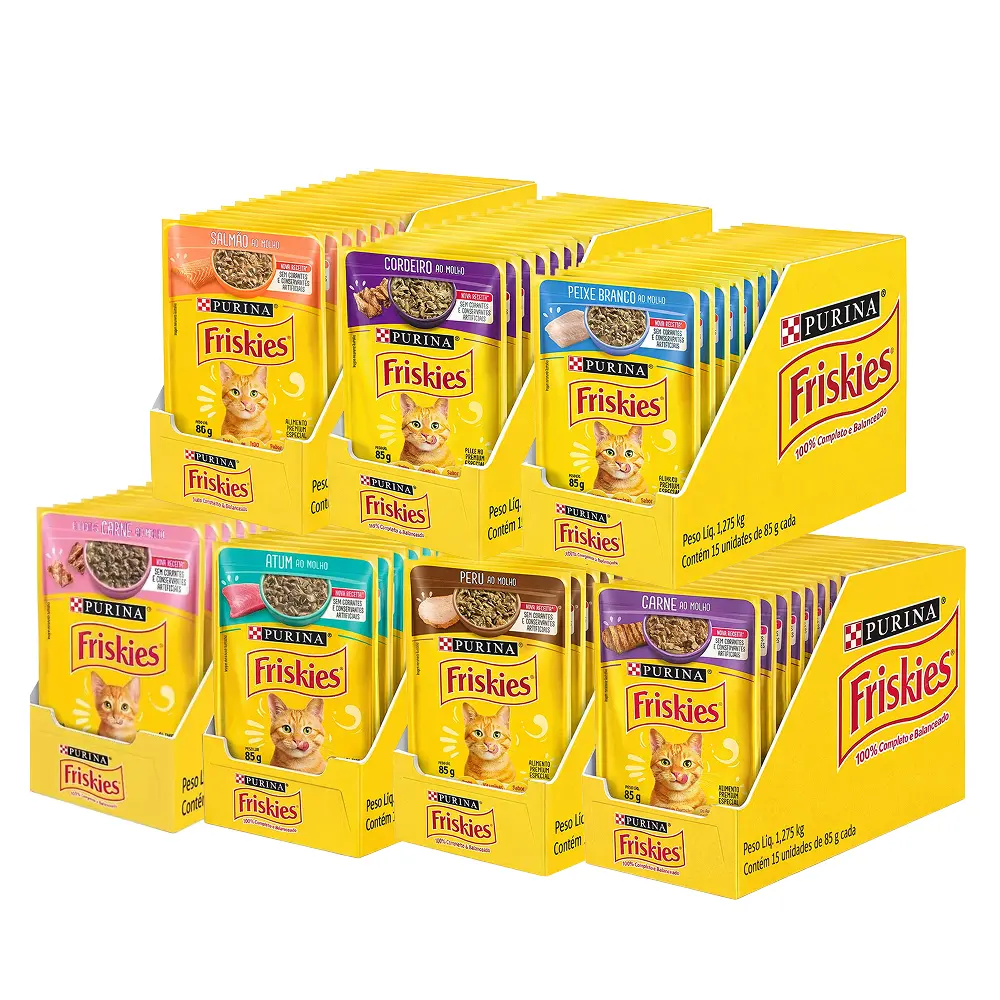 Ração Úmida Friskies 85g - Caixa com 15 unidades - 1