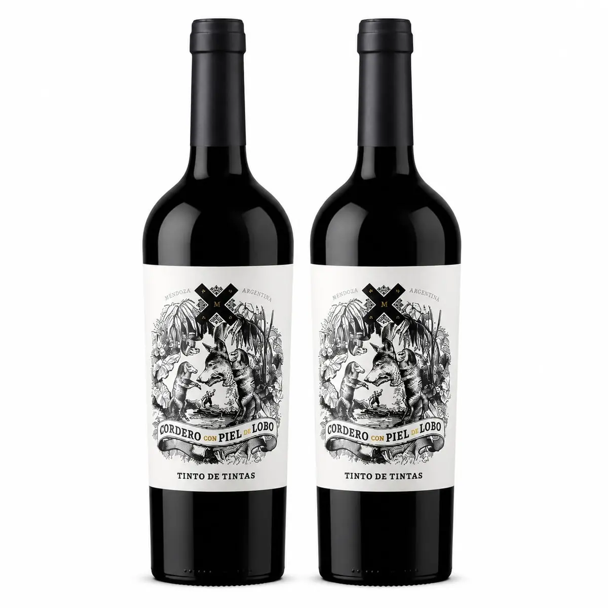 Kit 2 Vinhos Cordero con Piel de Lobo Blend de Tintas 750ml – Vinho Argentino Premium para Presente