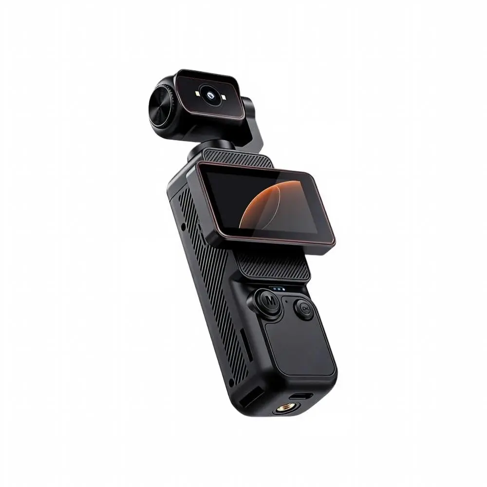Câmera Portátil DV11 Gravador de Vídeo 1080P 30FPS Tela 1,97" Lente Grande‑Angular 360° Suporta Cartão TF até 64GB Entrada Type‑C para Vlog Viagem Gravação em Loop(Preto)