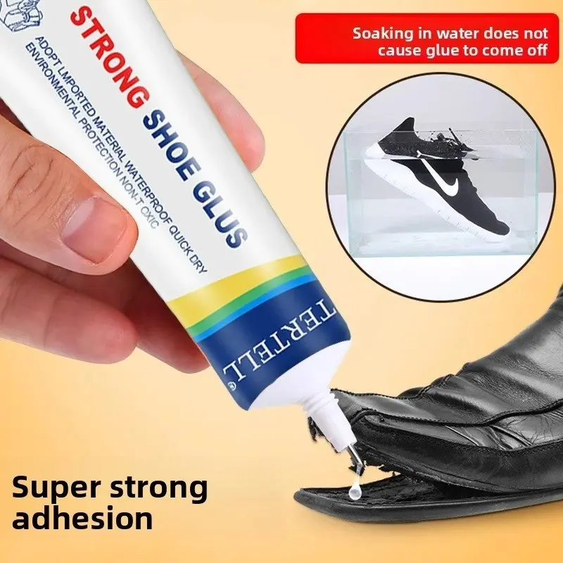 Cola forte para calçados, 60ml adesivo impermeável para reparo de sapatos de couro tênis e plásticos.cola