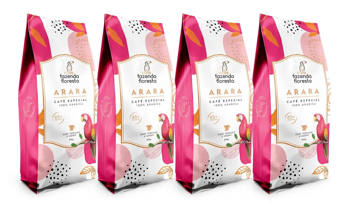 Kit Café Especial Arara Torrado e Moído - 4 pacotes de 250g
