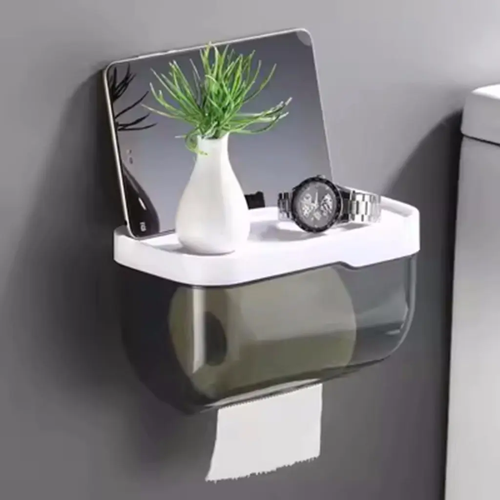 Suporte De Parede Banheiro/Caixa Organizadora Com Papel Higiênico/Sem Furar pronta entrega - 1