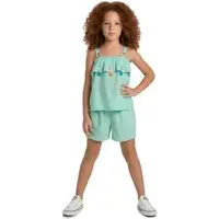 Infantil - Conjunto Menina Mundo Encantado Alphabeto Turquesa