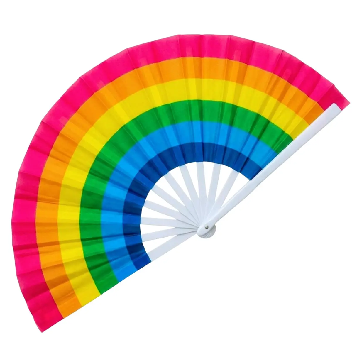 Monahz Leque Arco-Íris Dobrável 63 x 34 cm para Parada LGBTQIA+ e Carnaval