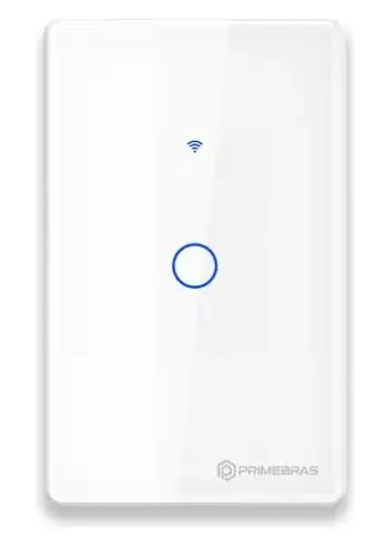 Interruptor Smart Wifi Inteligente Touch Primebras 1 Botão Branco