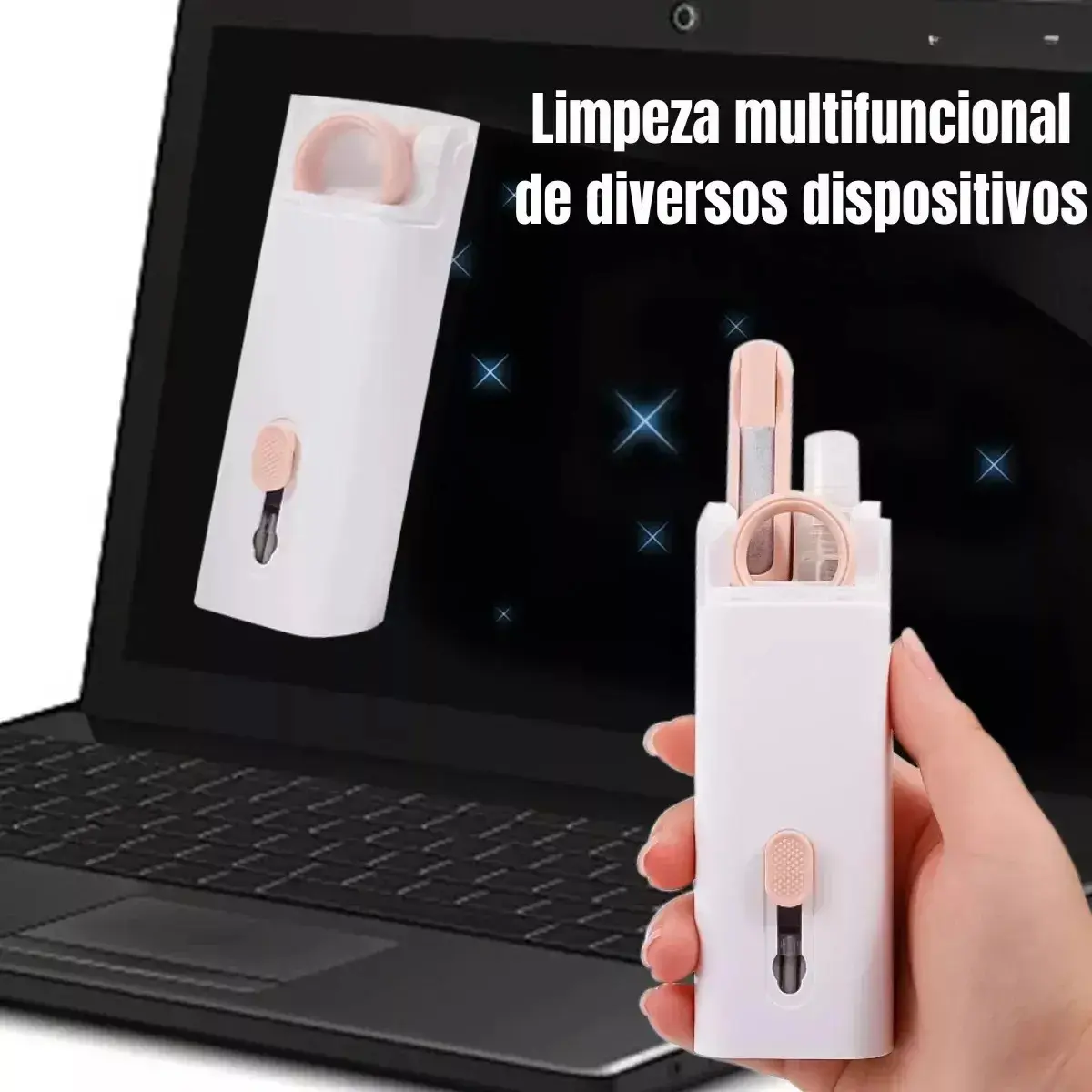 Kit Limpeza Celular Teclado Pc Notebook Escova Macia Limpa câmera Pincel Limpador Multiuso Fone De Ouvido Tablet Headset 8 Em 1 Eletrônicos Gadgets Portátil Multifuncional Eficiente LVC FAMILY thumbnail 5