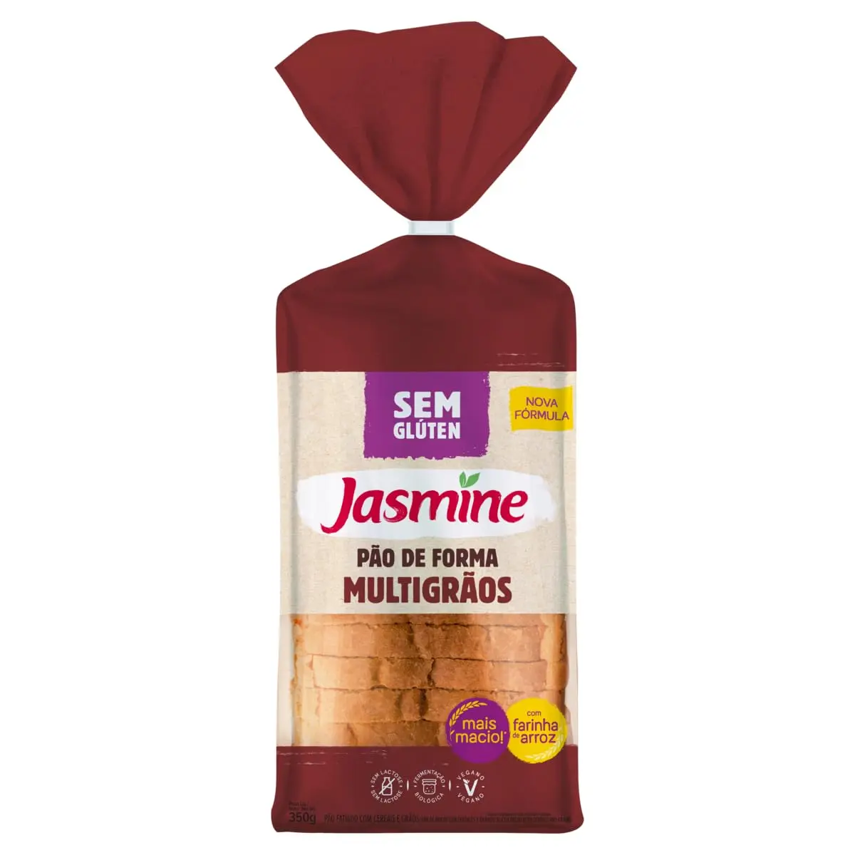 Pão de Forma Multigrãos Jasmine, Sem Glúten, 350g - 1