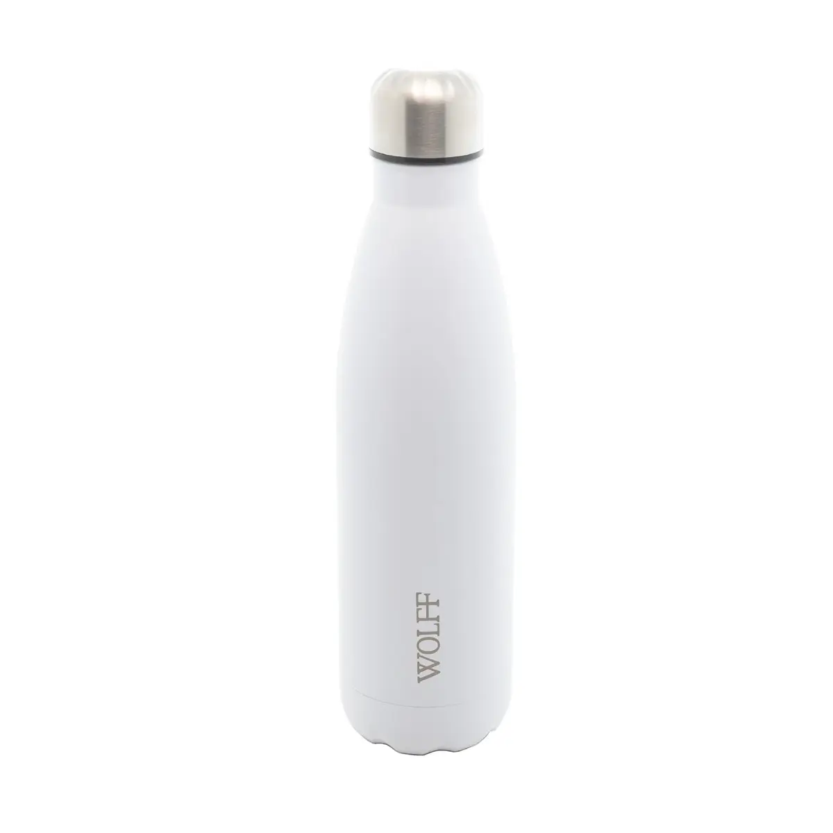 WOLFF - Garrafa Térmica de Aço Inox Branca com Parede Dupla - 500ml - Linha Ice