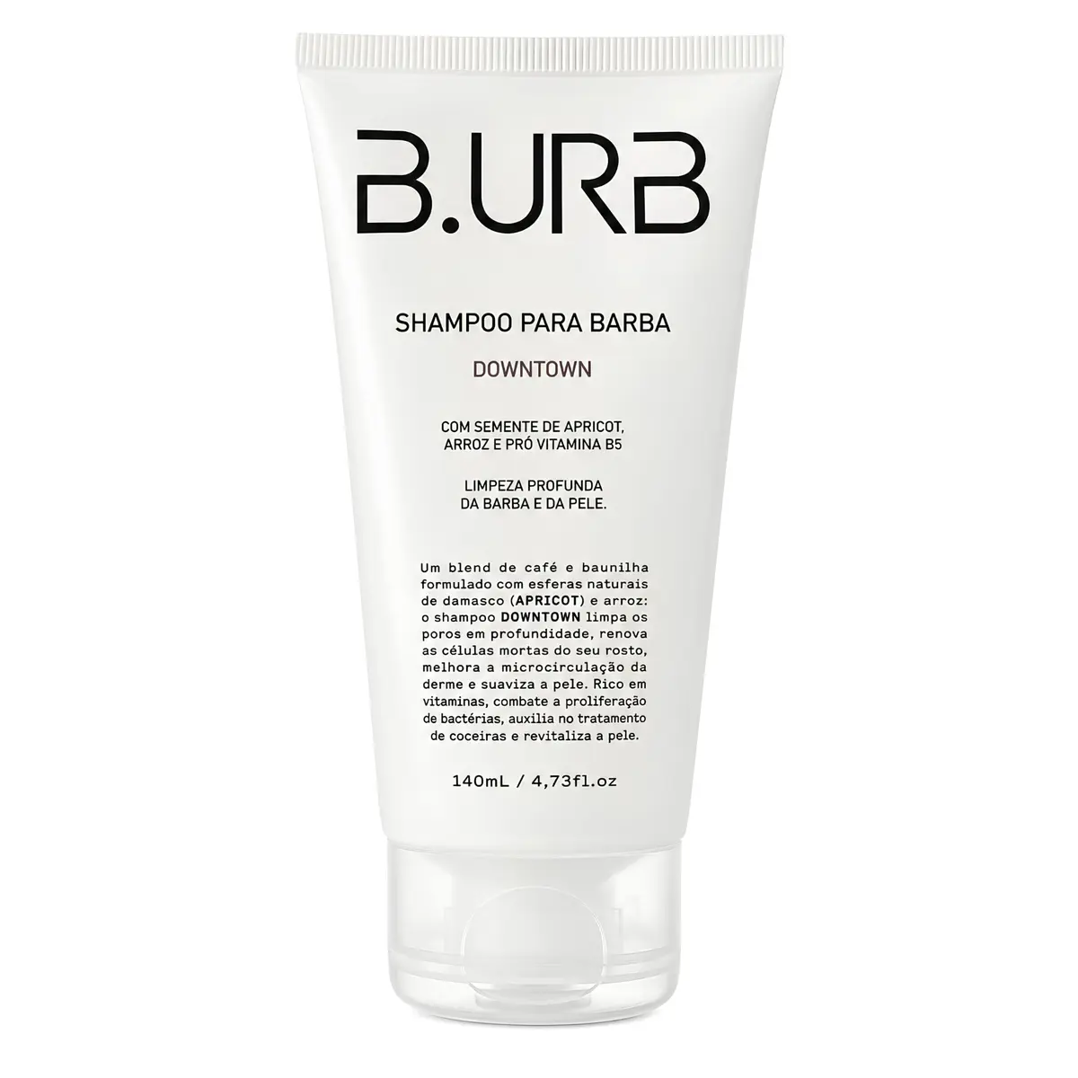B.URB Shampoo Esfoliante para Barba Downtown Apricot 140ml | Limpeza profunda com esfoliação natural e Pró-Vitamina B5