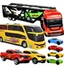 Kit ônibus e Caminhão Cegonha com 8 Carros de Brinquedo - 1