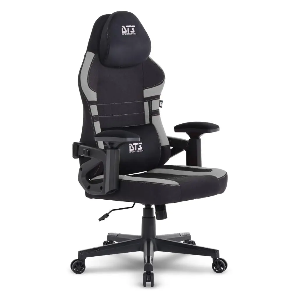 Cadeira Escritório Gamer DT3 GX, Revestimento em tecido Max2Weave, Reclinável, Apoio de cabeça ajustável, Apoio de braço com ajuste de profundidade e Pad em Suede, Certificada NR-17. (Grey)