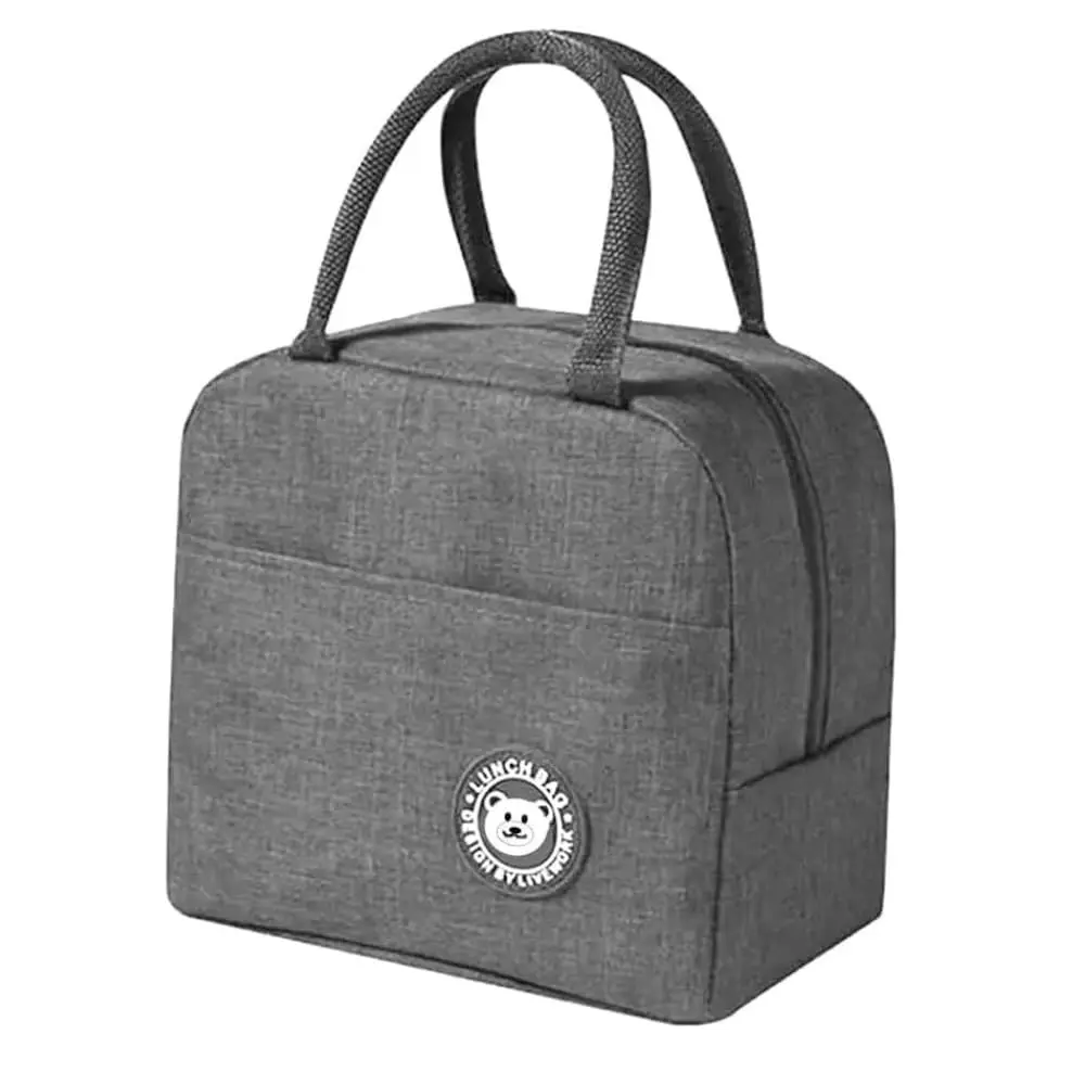 Bolsa Térmica 4L Impermeável Necessaire Lancheira Escola Marmita Academia Trabalho Praia e Camping - Quente e Frio (Cinza)