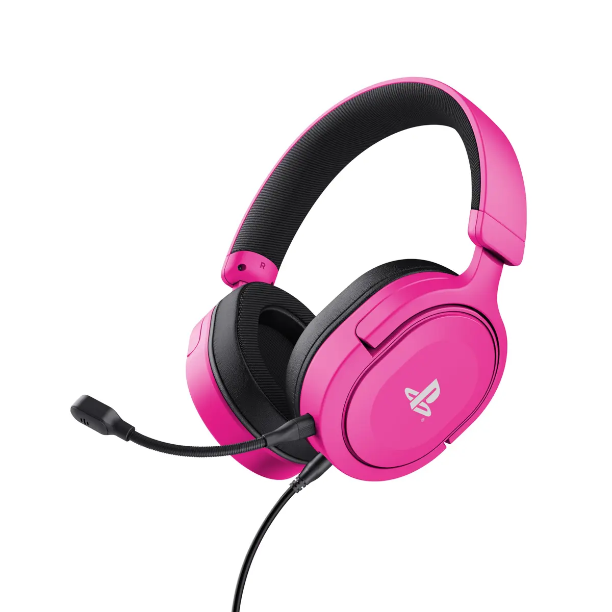 Headset Gamer Trust Forta Rosa 3.5mm Para Playstation 5 Licenciado Drivers de 50mm Microfone e Cabos Destacáveis Roda de Volume e Mute do Microfone Dedicados GXT498P