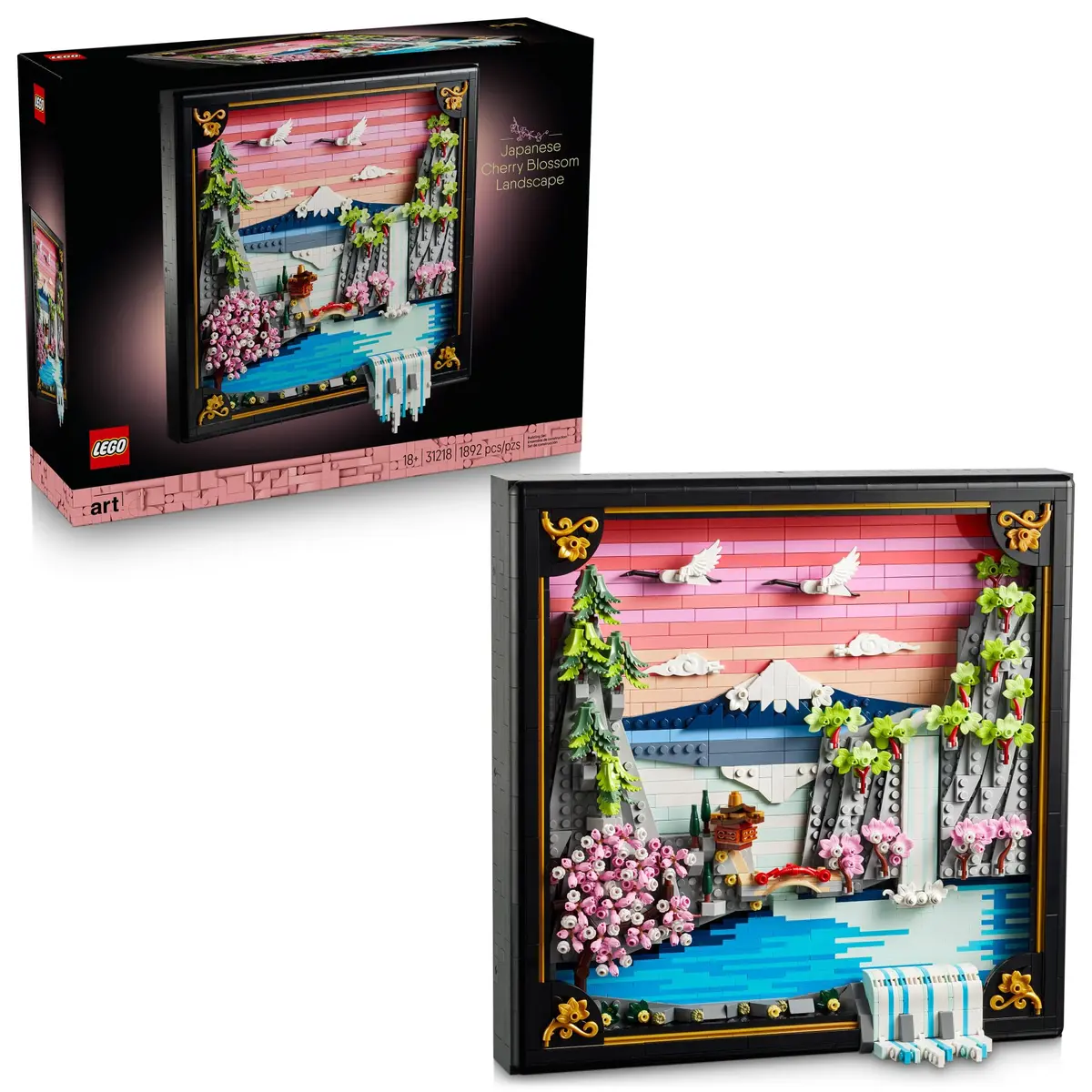 LEGO Art Paisagem Japonesa com Cerejeiras 31218 | Conjunto De Construção Para Adultos, Anos 18+, Decoração De Home Office Ou Quarto, 1,892 Peças