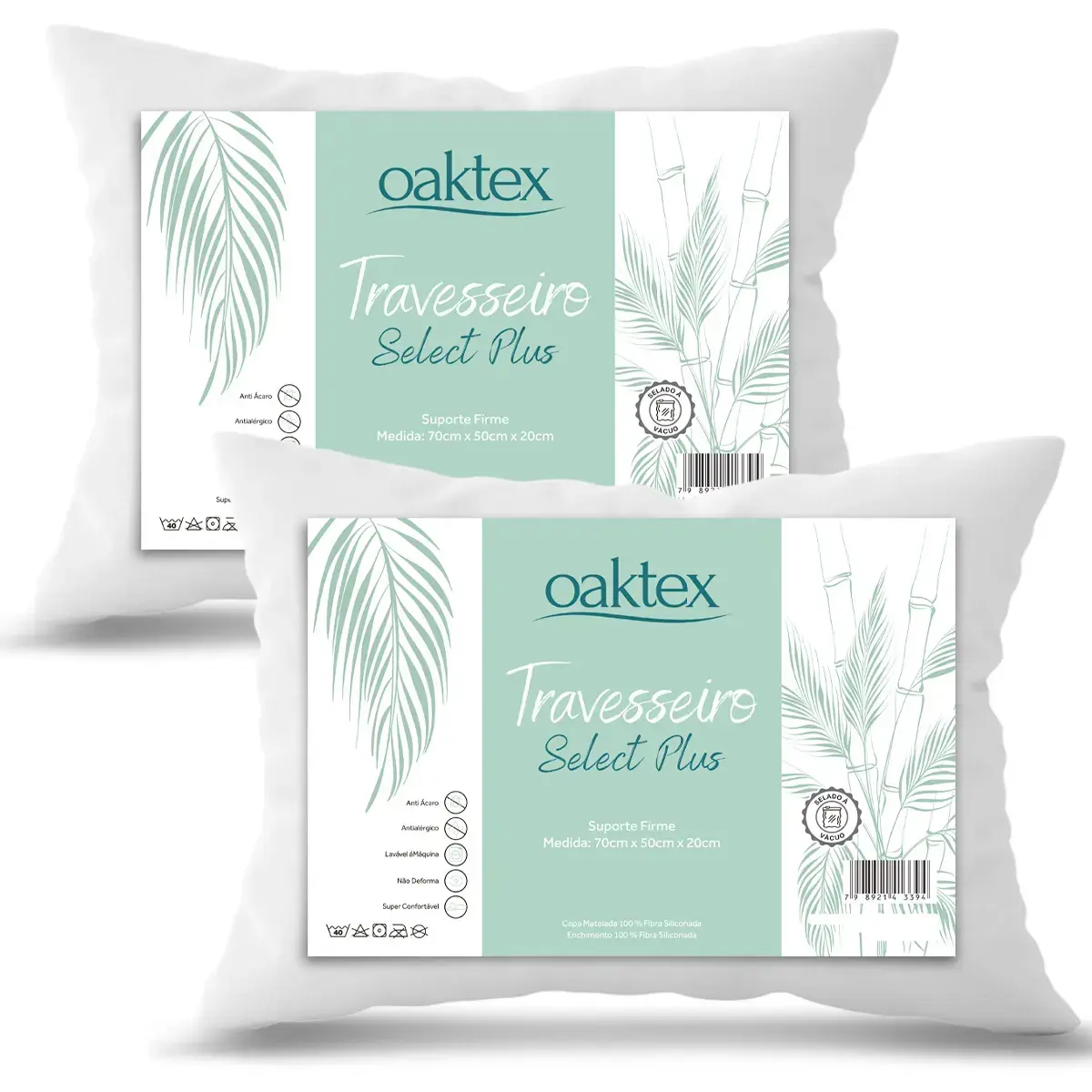 Kit C/2 Travesseiros Luxo Matelado Fibra Antialérgica 50x70 - 1