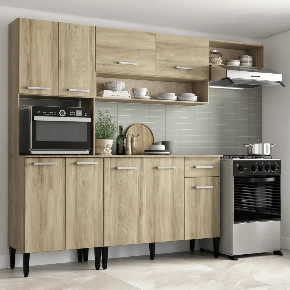 Armário Cozinha Compacta Arizona Smart Carvalho Carraro - 1