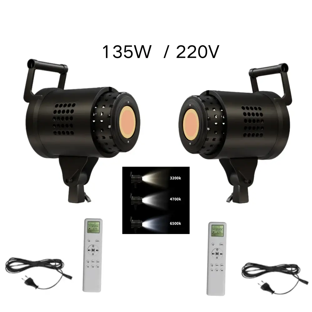 115/135w fotografia bowens iluminação led 220v estúdio de vídeo lâmpada balanceada luz do dia retrato flash estúdio 3000-6000k 3 cores