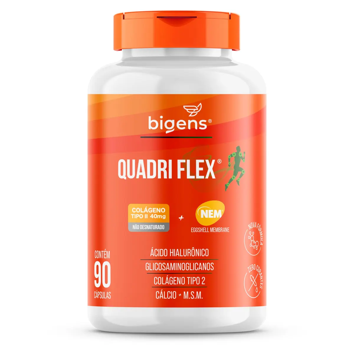 Bigens Quadri Flex, Colágeno Tipo 2, NEM®, Glucosa Condroitin, 90 Caps - 1