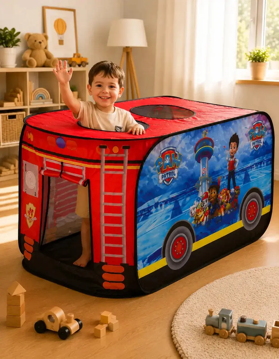 Barraca Infantil Ônibus da Patrulha Canina Dobrável, Pop-Up, para Meninos e Meninas