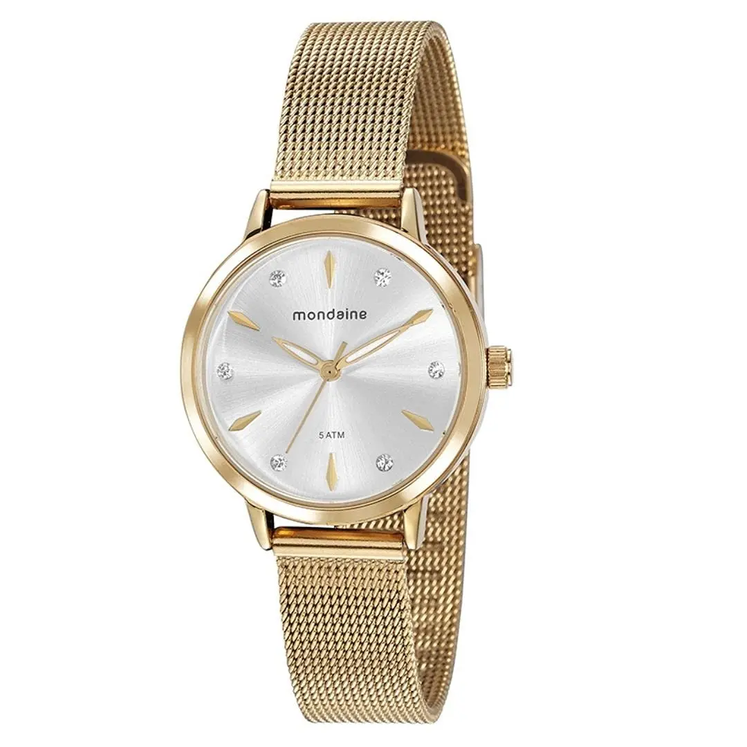 Relógio Mondaine Feminino Dourado Casual Fashion - 76733lpmvde