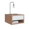 Mesa de Cabeceira Suspensa Slim 1 Gaveta Montana e Branca – Marrom - 1