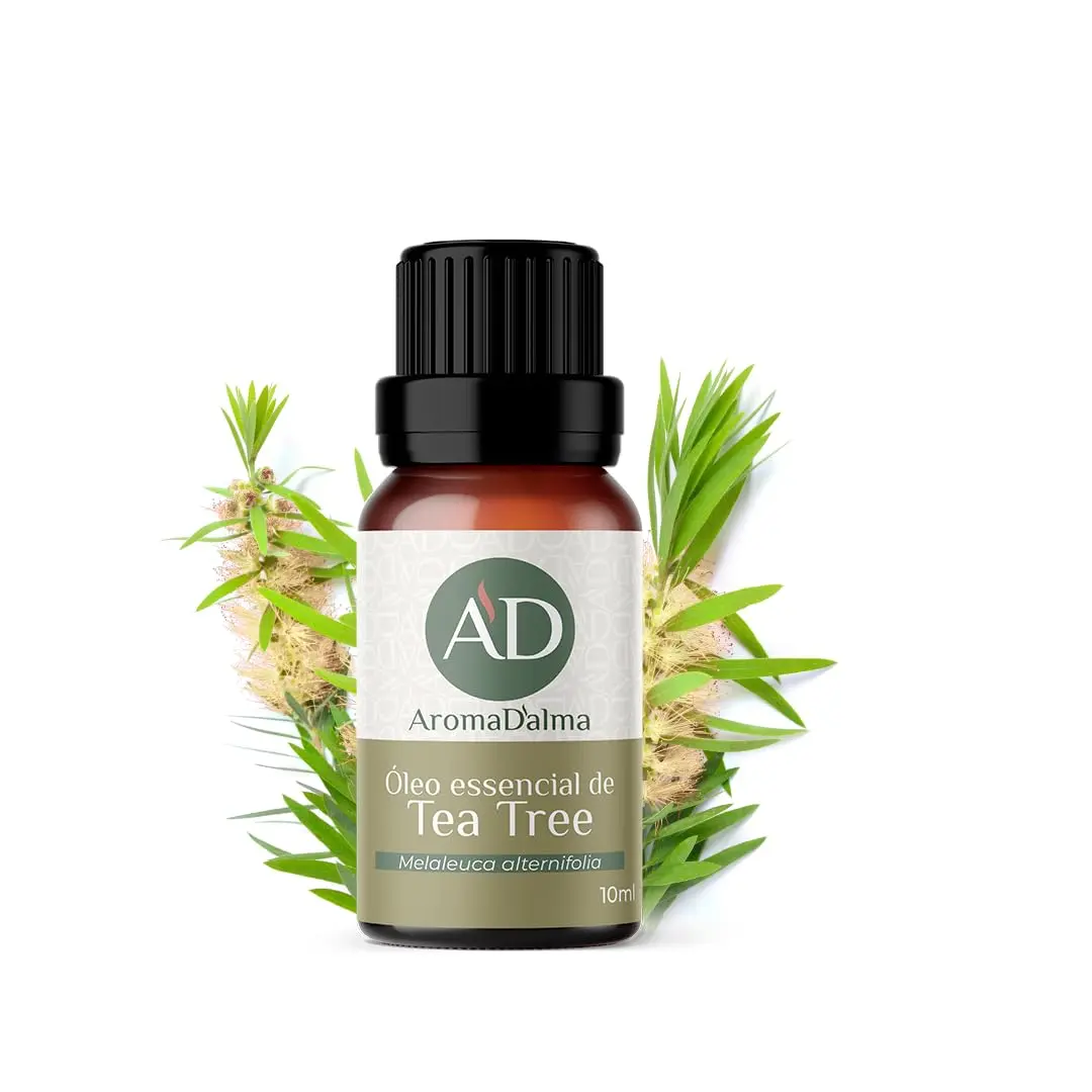 Óleo Essencial De Tea Tree (Melaleuca) 100% Puro - 10ml - Ideal Para Difusor, Aromaterapia e Cuidados Com o Corpo I Aroma Fresco, Herbáceo e Mentolado I Aroma D'alma - 1