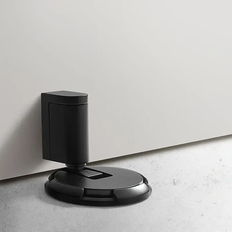 1 batente de porta invisível à prova de vento - sem furos para unhas/base de ventosa, acabamento em metal polido para quartos e banheiros