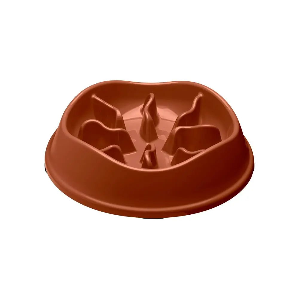 Comedouro Lento Interativo Stark Slow, Antiderrapante, 550 mL, para Cães de Médio Porte, com Labirinto Educativo, Cor Cobre