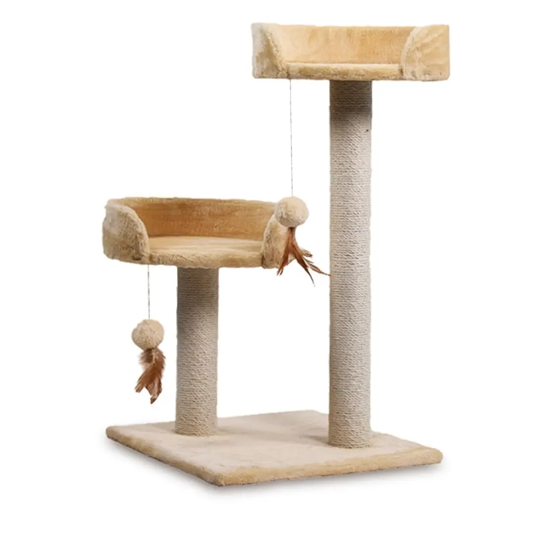 Arranhador Duas Bases Chalesco para Gatos – Poste com Sisal, Base Dupla Resistente, Estimula as Garras e Protege os Móveis