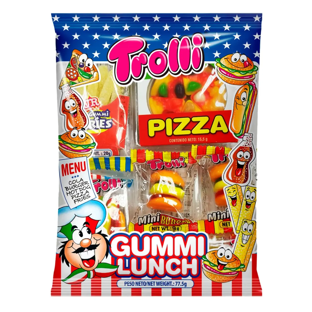 Trolli Lunch Bag Lanchinhos de Goma 77,5g | Formato de Lanchinhos