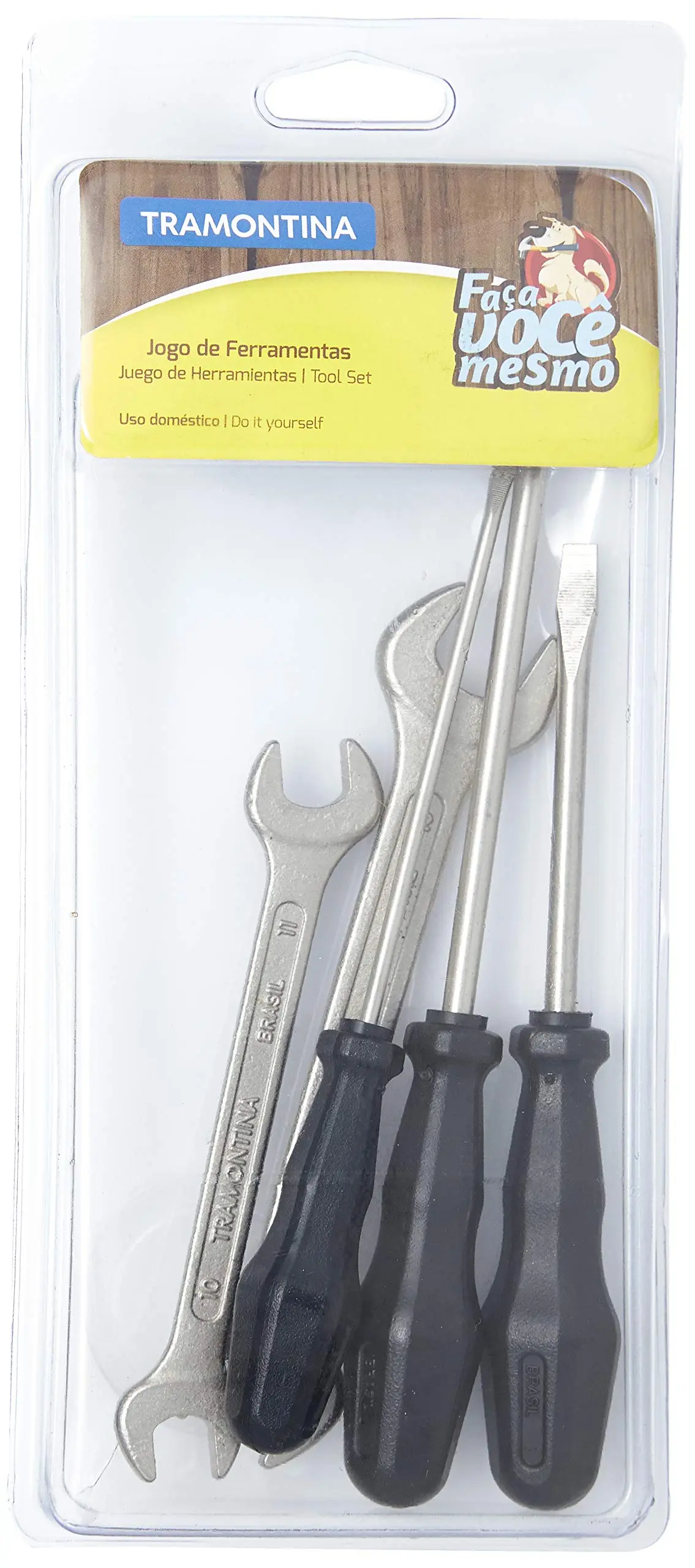 Tramontina 43408502, Kit de Ferramentas 5 Peças com 3 Chaves de Fenda 2 Chaves Fixas