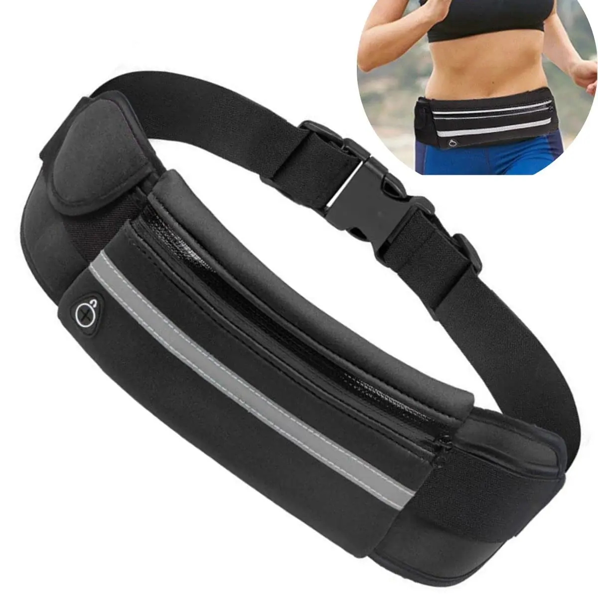 Pochete Fitness Corrida Academia Celular Bike Impermeável Porta Celular Garrafa Documento Cinta Saída de Fone