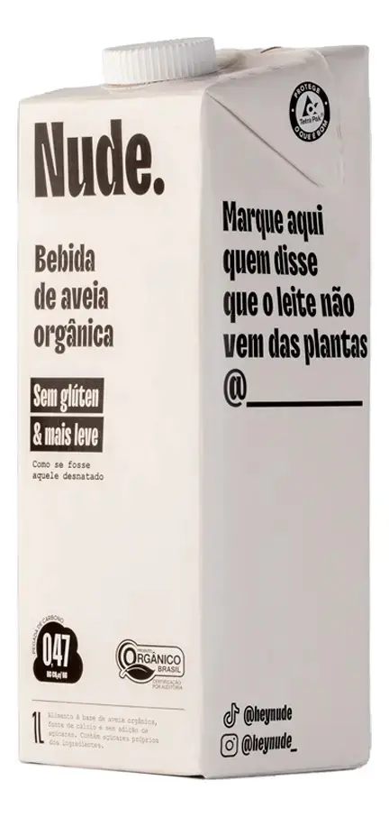 Nude Leite de Aveia Original Orgânico 1l