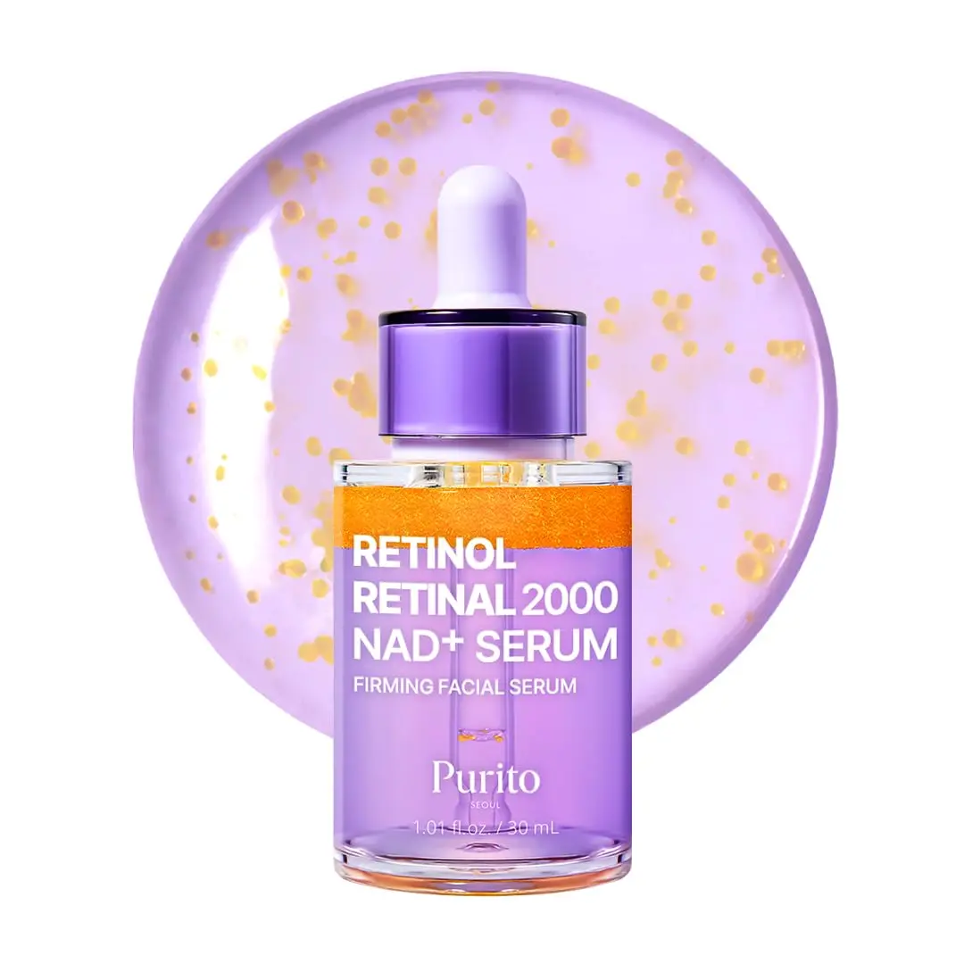 PURITO Retinol + Retinal Serum with NAD, Shake-Activated PM Firming Booster Night Serum, 2000ppm Dual Retinoids, Helps Improve Fine Lines, Wrinkles, Firmness & Uneven Skin, 30ml