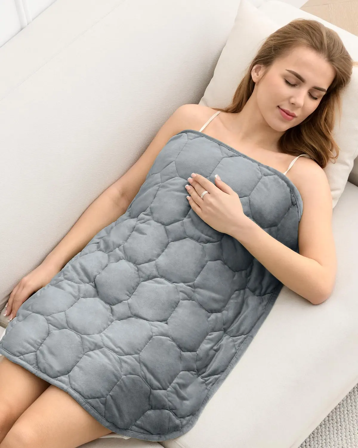 Cottonblue Cobertor de colo pequeno pesado para adultos 3,2 kg 61 cm x 73,6 | Cobertor confortável de veludo de cristal de luxo, cobertor cinza portátil para adolescentes dormindo, relaxamento