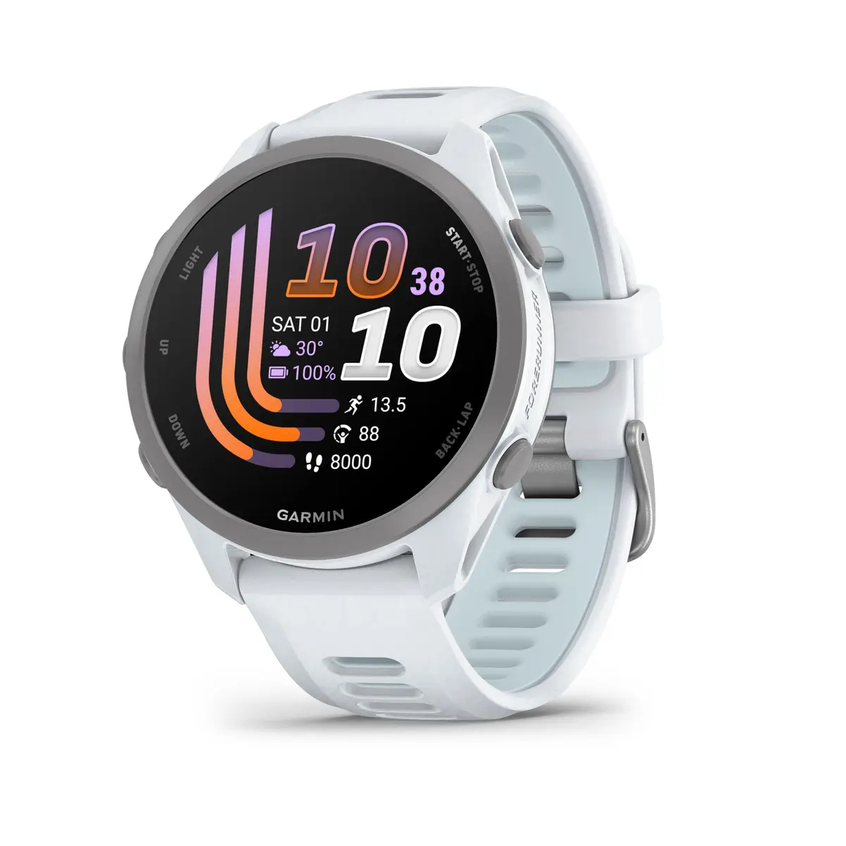 Garmin Relógio Forerunner 170 Marfim e Azul Nuvem 42mm com Monitor Cardíaco de Pulso e GPS