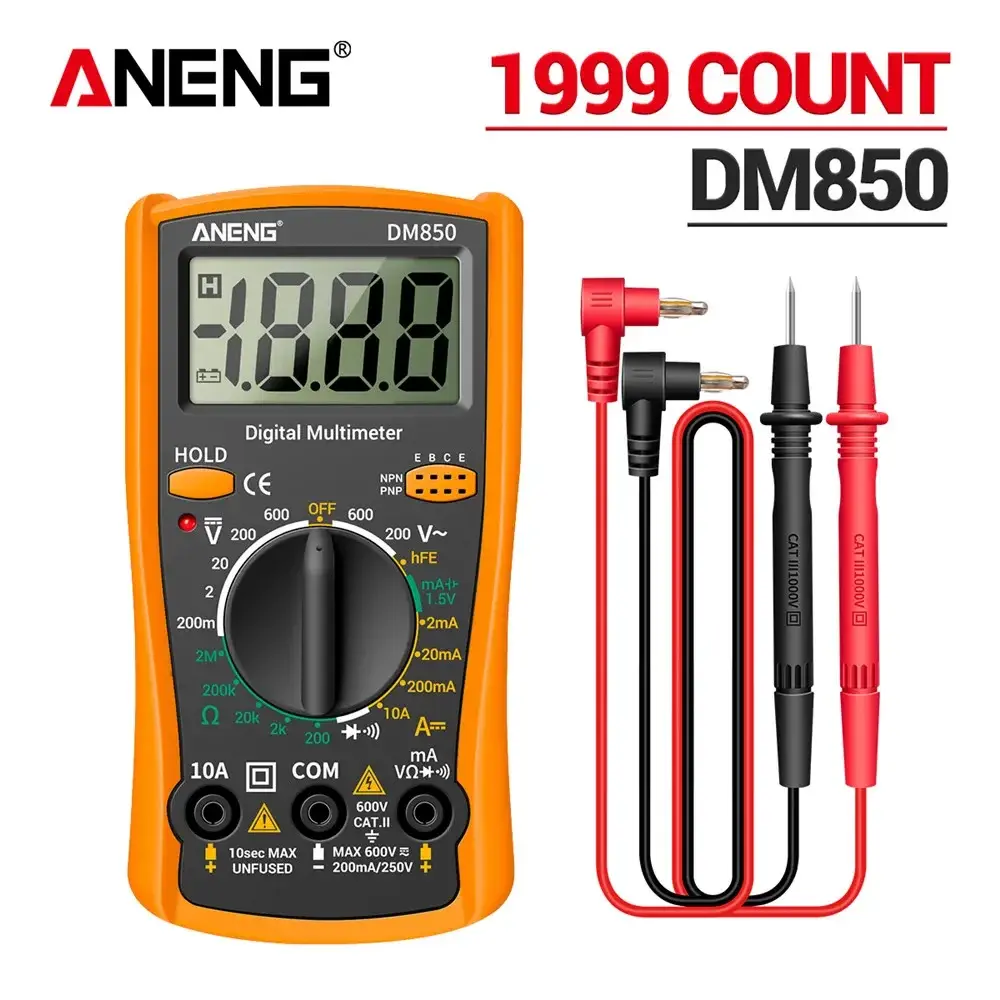 ANENG DM850 Multímetro Digital AC/DC Profissional 1999 Testador de Tensão Ohm Contagens Automáticos Ferramenta Detector de Amperímetro de Corrente Automática - 1